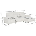 Kampinė sofa DARLA PN šviesiai smėlio spalvos - Image 2