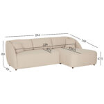 Kampinė sofa VALERY RC creme - Image 9