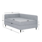 Lova HENRIETTE LC 120x200 cm, su saugykla - Image 4