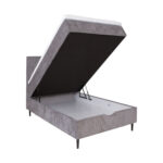 Kontinentinė lova LAARA 90x200 cm, pilka - Image 3