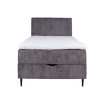 Kontinentinė lova LAARA 90x200cm, grafito spalvos - Image 5