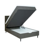 Kontinentinė lova LAARA 90x200 cm, tamsiai pilka - Image 3