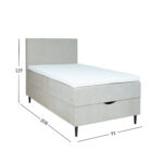 Kontinentinė lova LAARA 90x200 cm, tamsiai smėlio spalvos - Image 10