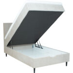 Kontinentinė lova LAARA 90x200 cm, tamsiai smėlio spalvos - Image 3