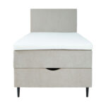 Kontinentinė lova LAARA 90x200 cm, tamsiai smėlio spalvos - Image 4