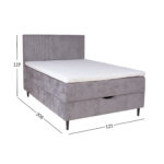 Kontinentinė lova LAARA 120x200 cm, pilka - Image 11