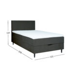 Kontinentinė lova LAARA 120x200 cm, tamsiai pilka - Image 10