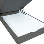 Kontinentinė lova LAARA 120x200 cm, tamsiai pilka - Image 5