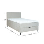 Kontinentinė lova LAARA 120x200 cm, tamsiai smėlio spalvos - Image 10