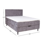 Kontinentinė lova LAARA 140x200 cm, pilka - Image 11