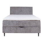 Kontinentinė lova LAARA 140x200 cm, pilka - Image 4