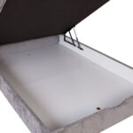 Kontinentinė lova LAARA 140x200 cm, pilka - Image 5