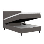 Kontinentinė lova LAARA 140x200 cm, grafito spalvos - Image 3