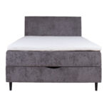 Kontinentinė lova LAARA 140x200 cm, grafito spalvos - Image 4