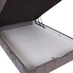 Kontinentinė lova LAARA 140x200 cm, grafito spalvos - Image 5