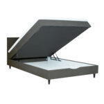 Kontinentinė lova LAARA 140x200 cm, tamsiai pilka - Image 3