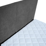 Kontinentinė lova LEVI 90x200 cm, su čiužiniu, tamsiai pilka - Image 8