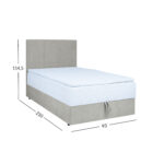 Kontinentinė lova LEVI 90x200 cm, su čiužiniu, tamsiai smėlio spalvos - Image 10