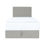 Kontinentinė lova LEVI 90x200 cm, su čiužiniu, tamsiai smėlio spalvos - Image 4