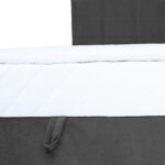 Kontinentinė lova LEVI 120x200 cm, su čiužiniu, tamsiai pilka - Image 7