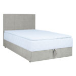 Kontinentinė lova LEVI 120x200 cm, su čiužiniu, tamsiai smėlio spalvos