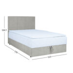 Kontinentinė lova LEVI 120x200 cm, su čiužiniu, tamsiai smėlio spalvos - Image 10