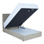 Kontinentinė lova LEVI 120x200 cm, su čiužiniu, tamsiai smėlio spalvos - Image 3