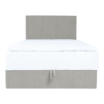 Kontinentinė lova LEVI 120x200 cm, su čiužiniu, tamsiai smėlio spalvos - Image 4