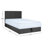 Kontinentinė lova LEVI 140x200 cm, su čiužiniu, tamsiai pilka - Image 10