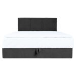 Kontinentinė lova LEVI 140x200 cm, su čiužiniu, tamsiai pilka - Image 4