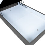 Kontinentinė lova LEVI 140x200 cm, su čiužiniu, tamsiai pilka - Image 6