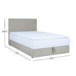 Kontinentinė lova LEVI 140x200 cm, su čiužiniu, tamsiai smėlio spalvos - Image 10