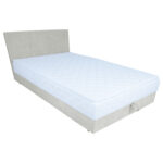 Kontinentinė lova LEVI 140x200 cm, su čiužiniu, tamsiai smėlio spalvos - Image 5