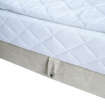 Kontinentinė lova LEVI 160x200 cm, su čiužiniu, tamsiai smėlio spalvos - Image 5