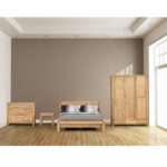 Naktinis staliukas CHICAGO NEW, 50x40xH45cm, su lentyna, mediena: ąžuolo fanera, spalva: natūrali - Image 4