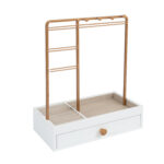 Juvelyrinių dirbinių stovas LARA H26cm, su stalčiumi, baltos spalvos