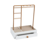 Juvelyrinių dirbinių stovas LARA H26cm, su stalčiumi, baltos spalvos - Image 2