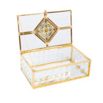 Stiklinė dėžutė BERYL 16x10xH5,5cm, aukso spalvos - Image 2