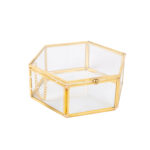 Stiklinė dėžutė BERYL 15x9xH5cm, aukso spalvos