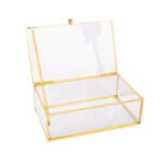 Stiklinė dėžutė BERYL 13,5x12xH5cm, aukso spalvos - Image 2