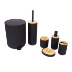 ELOI 6 dalių vonios kambario rinkinys, juodas - Image 2