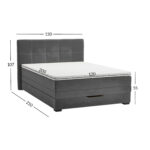 Kontinentinė lova JEEP 120x200 cm, pilka - Image 3