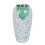Keraminė vaza TITAN STONE H32cm, žalios/baltos tekstūros