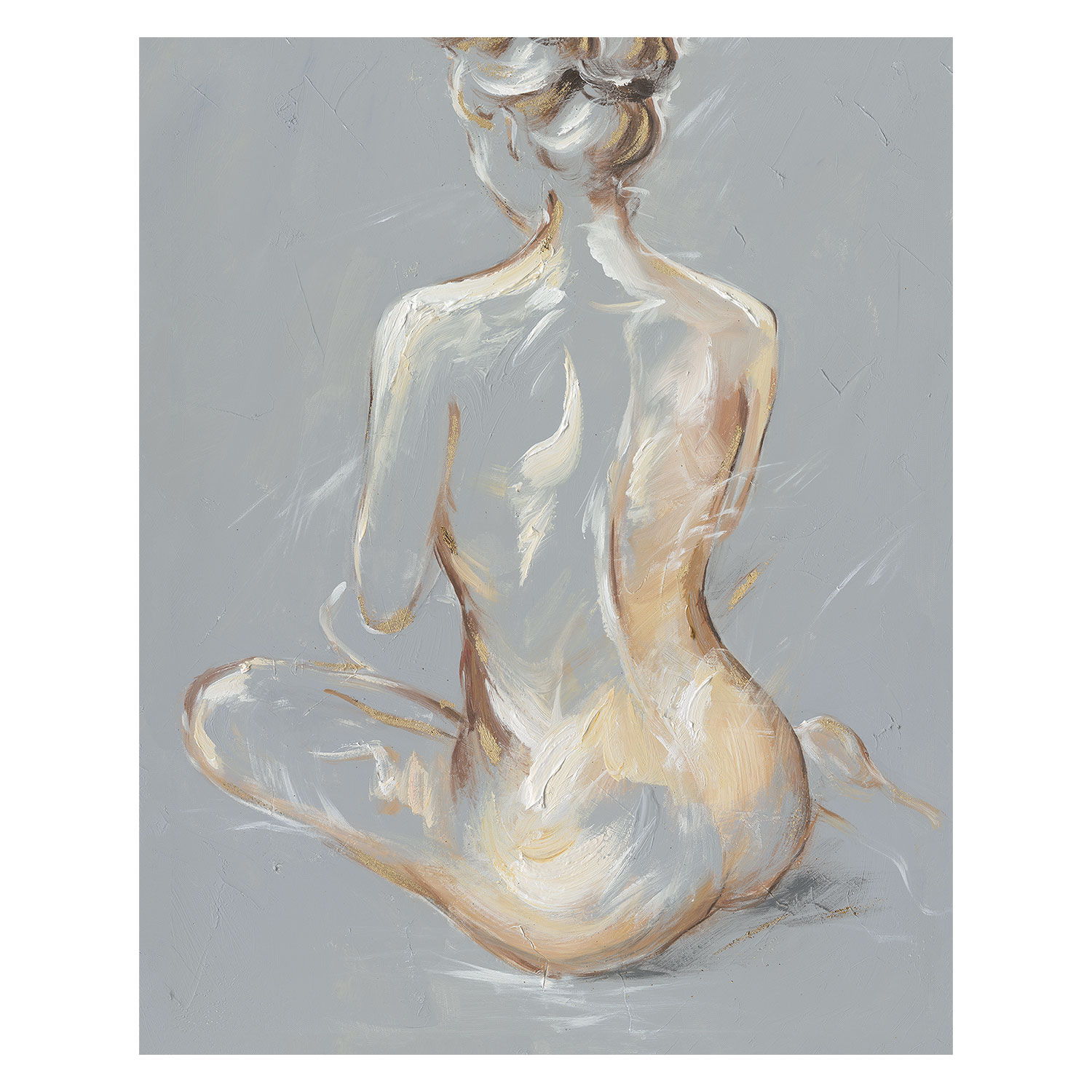 87076 Aliejinė tapyba 80x100cm, sėdinti moteris - Image 1