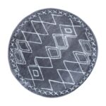 Kilimas SANFORD-1, D90cm, tamsiai pilkas/baltas