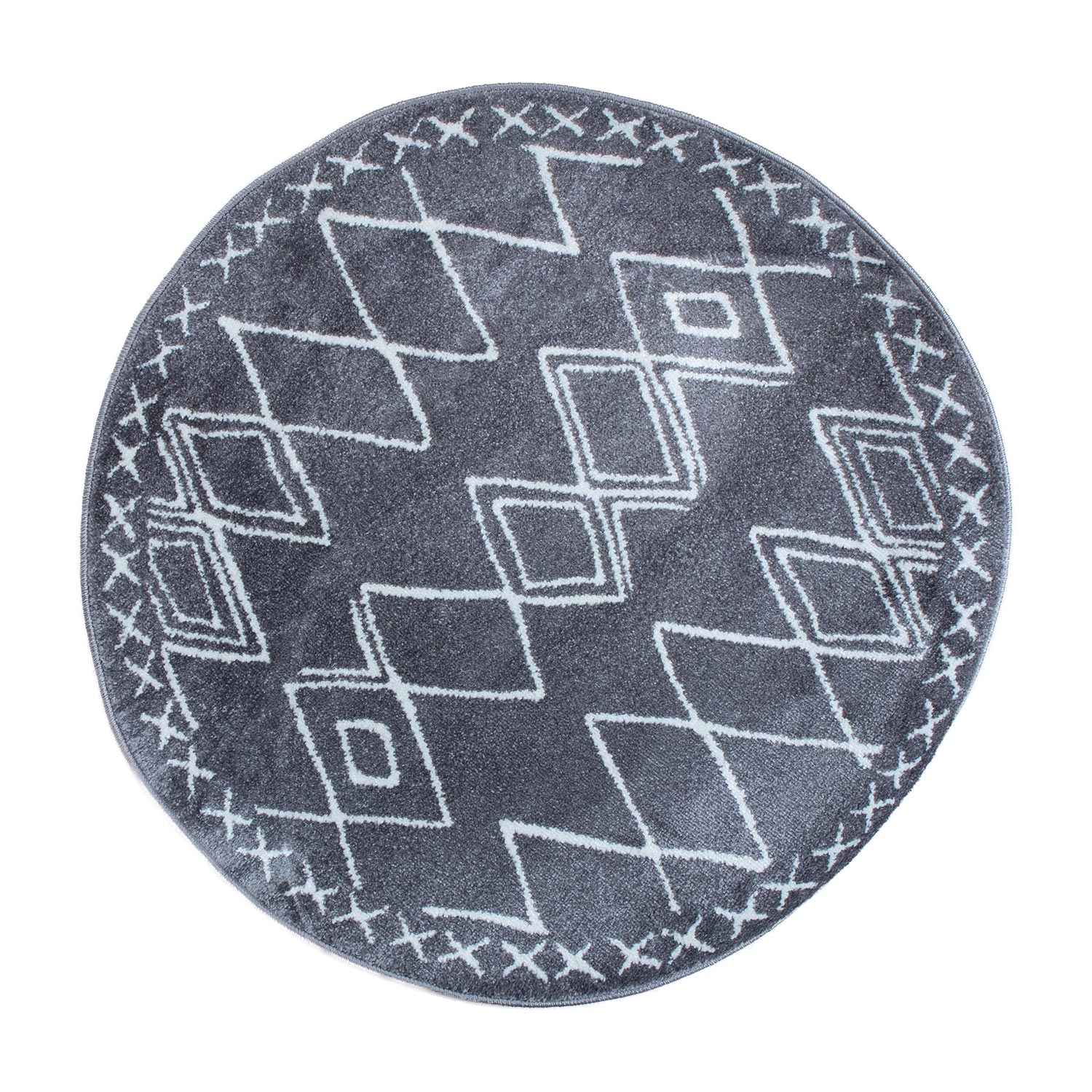 87418 Kilimas SANFORD-1, D90cm, tamsiai pilkas/baltas - Image 1