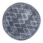 Kilimas SANFORD-1, D120cm, tamsiai pilkas/baltas