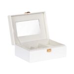 Juvelyrinių dirbinių dėžutė SEZANE 20x14x8,5 cm, balta - Image 2