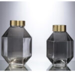 Vaza LUXO D18xH22cm pilka/auksinė - Image 2