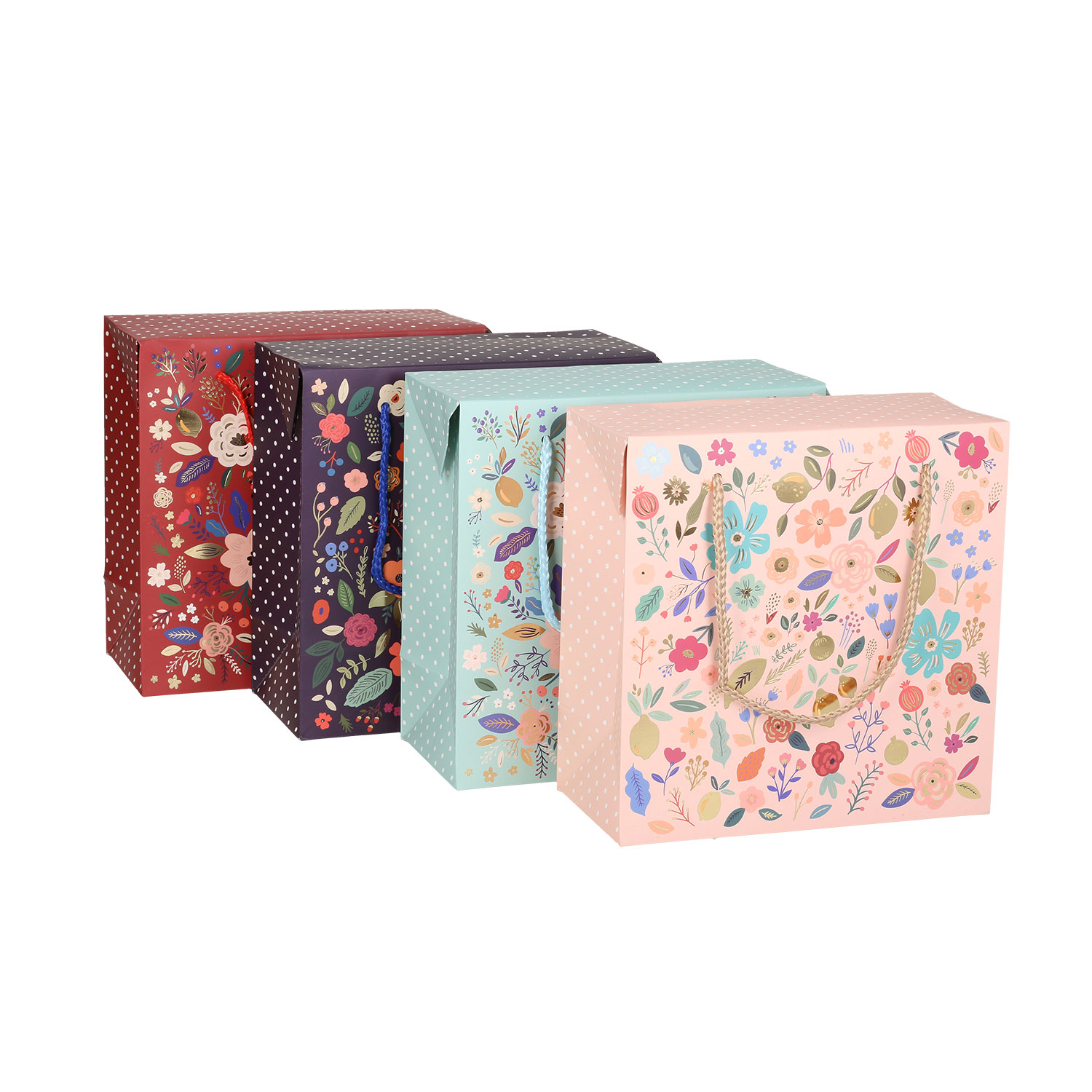 87960 Dovanų maišelis BOXY L, 27x27x13cm, miksas - Image 1